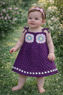 Bloom Charm Crochet Baby Dress – Granny Square Floral Style