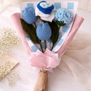 Blue Crochet Flower Bouquet – Handmade Floral Gift