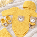 Crochet Baby Gift Set – Snuggle Bear 4-Piece Handmade Combo